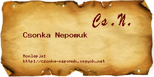 Csonka Nepomuk névjegykártya